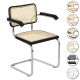 Breuer Chair Company Cesca Cane Cantilever Armchair Arm Chair w/ Chrome Frame (Various Wood Finishes & Cane Colors; Made in Italy)