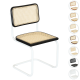 Breuer Chair Company Cesca Cane Cantilever Side Chair w/ White Frame (Various Wood Finishes & Cane Colors; Made in Italy)