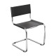 Breuer Chair Company Italia Cantilever Side Chair in Chrome and Black Leather