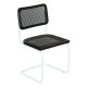 Marcel Breuer B32 Bauhaus Cesca Cane Cantilever Side Chair w/ White-Coated Steel Frame Black Wood & Black Cane