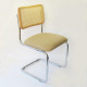 Breuer Chair Company Cesca Chair in Chrome with Tweed Cushion Seat and Cane Back in Natural