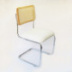Breuer Chair Company Cesca Chair in Chrome with White Cushion Seat and Cane Back in Natural