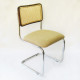 Breuer Chair Company Cesca Chair in Chrome with Tweed Cushion Seat and Cane Back in Walnut