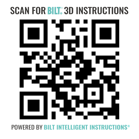 Scan QR Code to download BILT® 3D Interactive Instructions App for iOS & Android